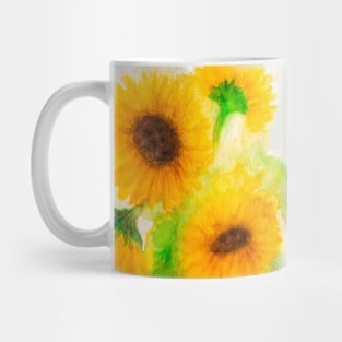 Floral bouquet Sunflowers watercolor Mug